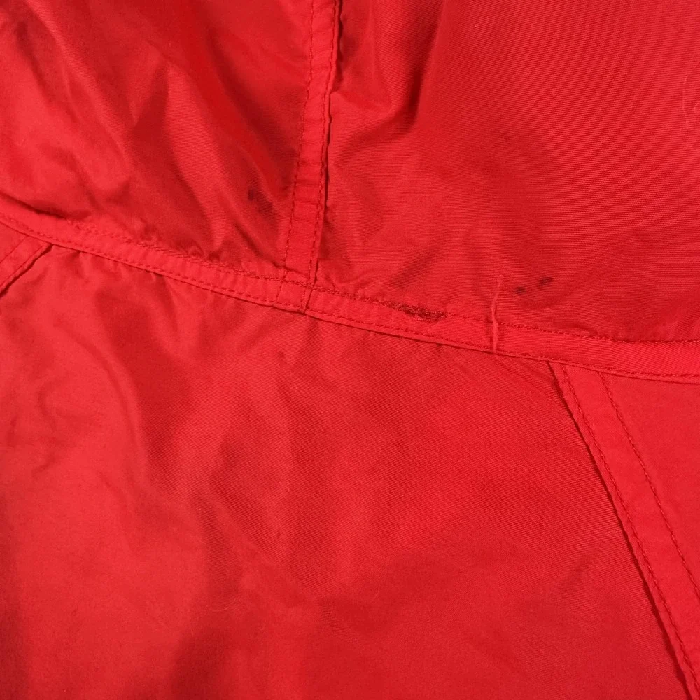 Vintage L.L.Bean Anorak Pullover Jacket Mens Large Red Nylon 1/4 Zip Hooded USA